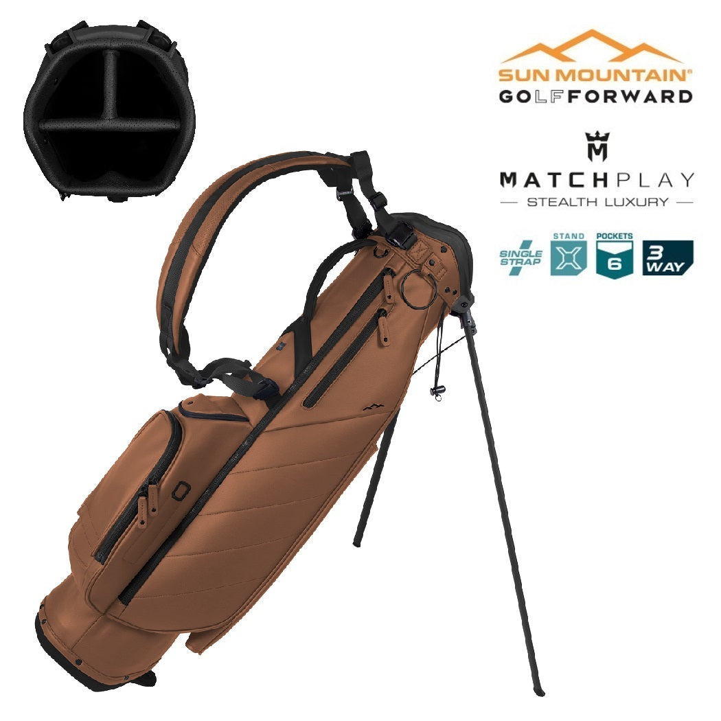 Sun Mountain Matchplay 3-Way Swift Sunday Golf Carry/Stand Bag - Clay/Black - with features