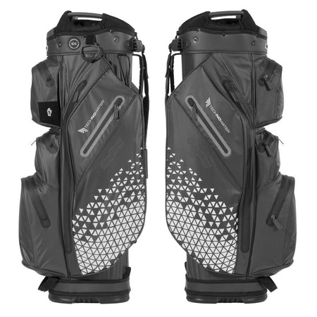 BagBoy Technowater Cart Bag in Slate, front and side views