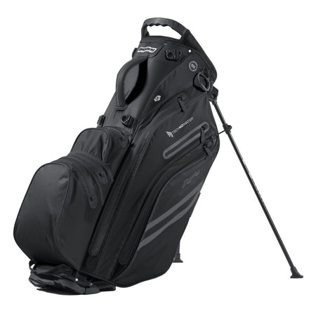 BagBoy Technowater Hybrid Golf Stand Bag in Black with stand legs extended