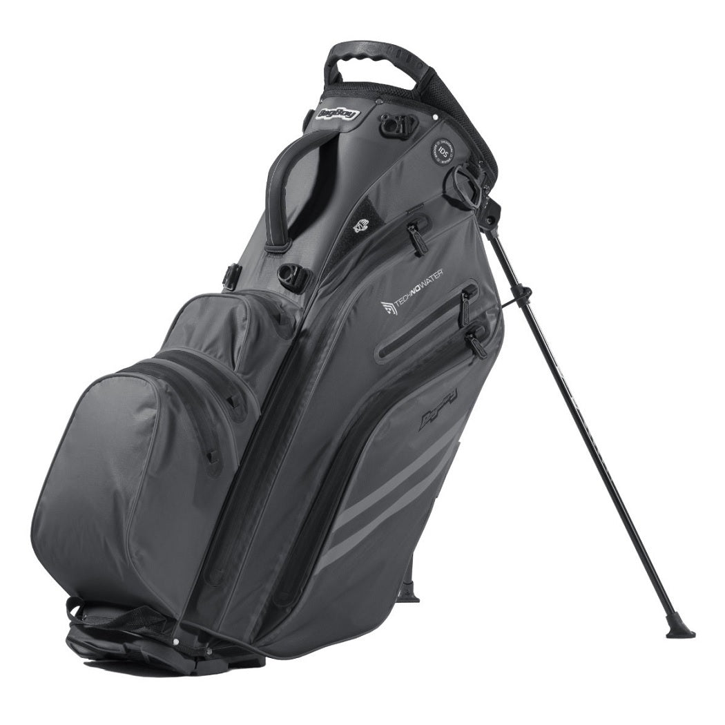 BagBoy Technowater Hybrid Golf Stand Bag in Slate with stand legs extended
