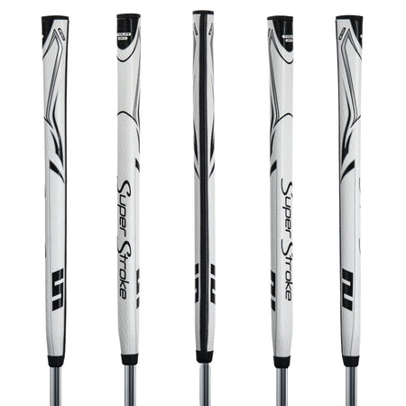 SuperStroke Zenergy Tour 1.0 17 inch putter grip in White/Black, five angles