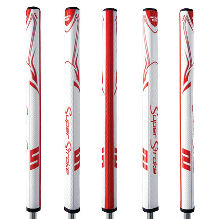 SuperStroke Zenergy Tour 3.0 17 inch putter grip in White/Red, five angles