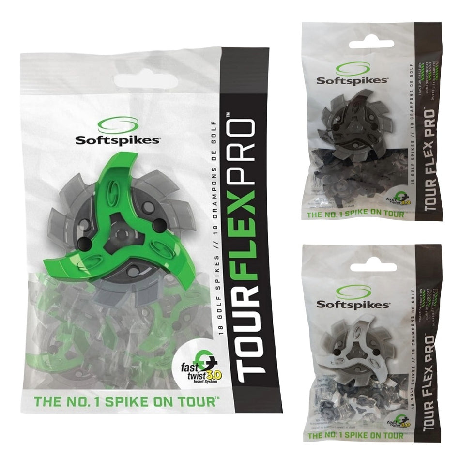 Softspikes Tour Flex Pro Golf Spikes FT3.0 – 18 Pack Cleats (3 Colours)