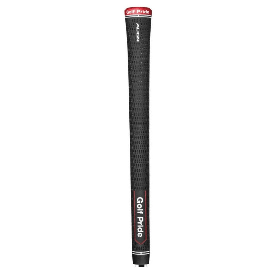 Golf Pride Tour Velvet Align Golf Club Grips - Men’s Midsize - Black/Red/White - front view