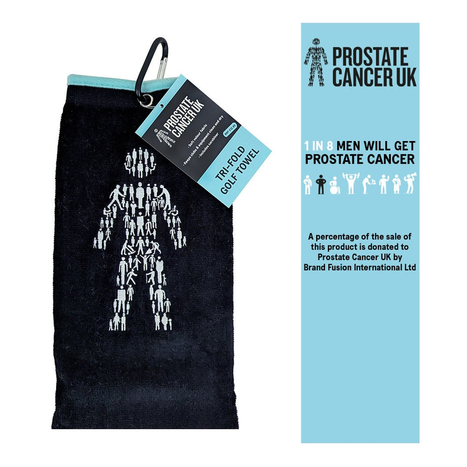 Tri-Fold Velour Golf Towel - Supporting Prostate Cancer UK