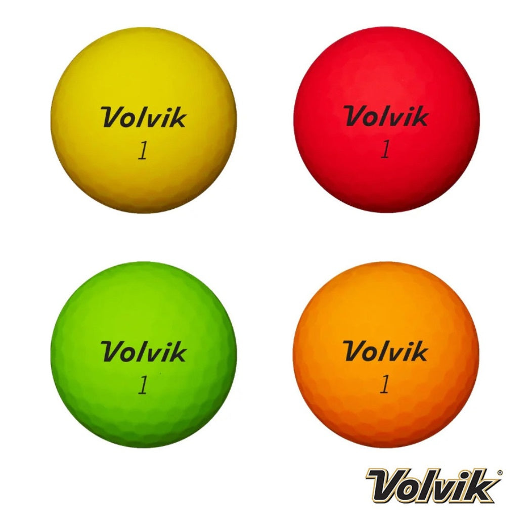 Volvik Vimat Soft Matte Golf Balls - Mixed - showing one ball in each colour