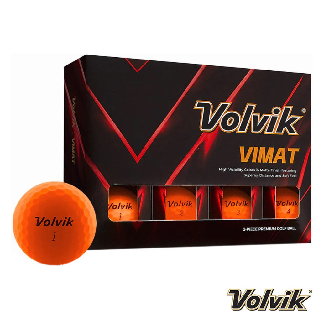 Volvik VIMAT Soft Matte Golf Balls - Orange - Box of 12