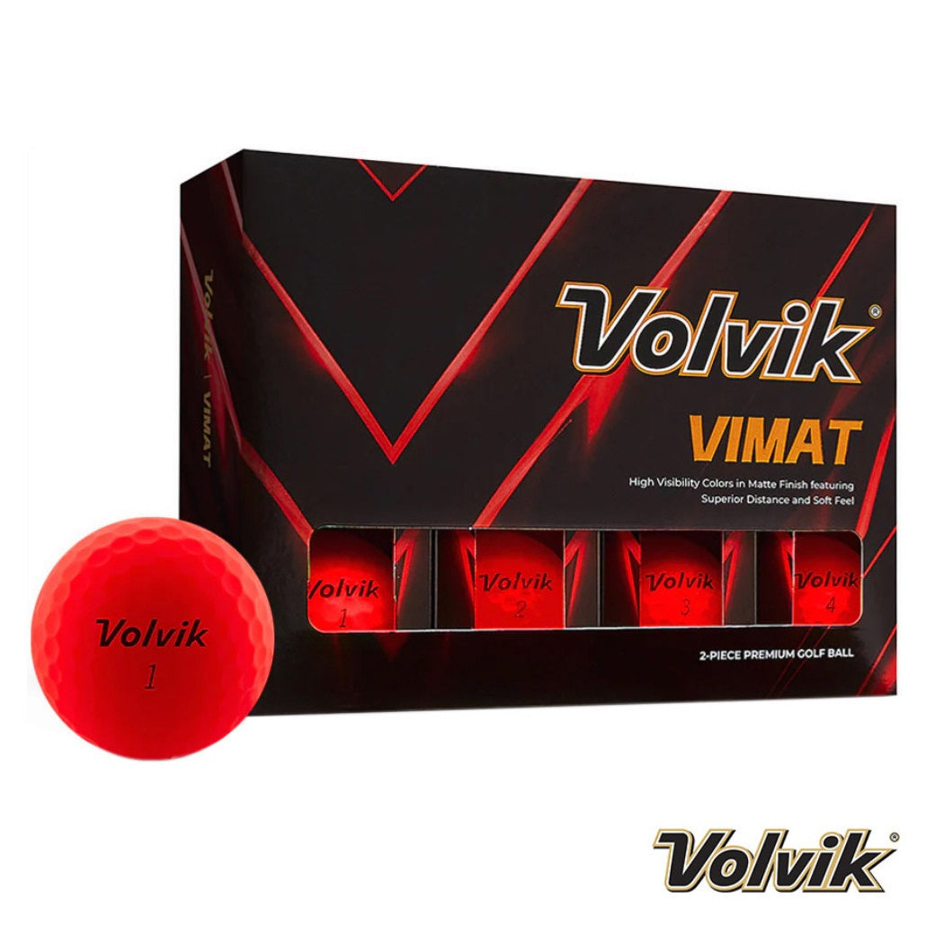 Volvik VIMAT Soft Matte Golf Balls - Red - Box of 12