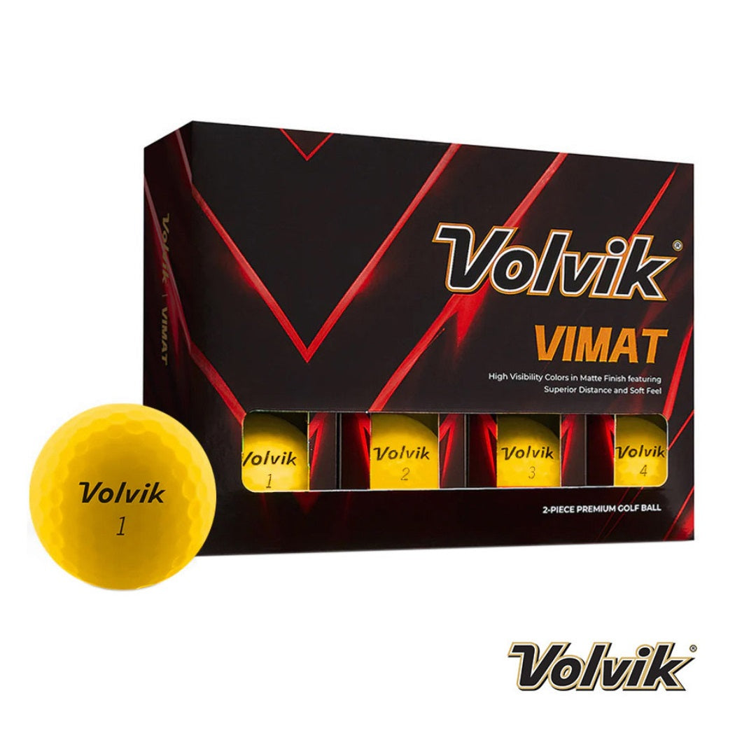 Volvik VIMAT Soft Matte Golf Balls - Yellow - Box of 12