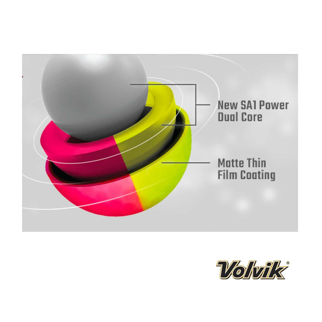 Volvik Vivid Combi Dual-Colour Golf Balls - showing the ball`s internal construction