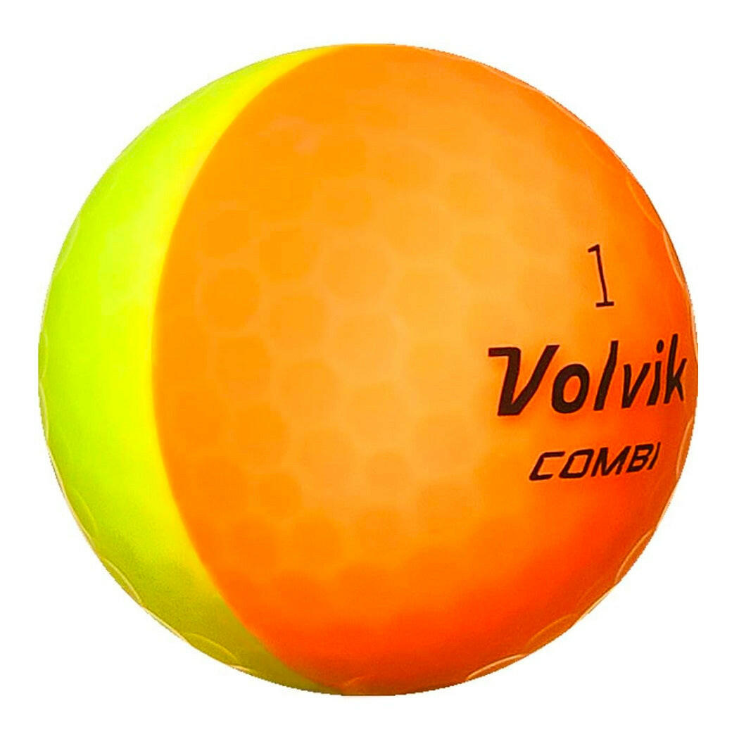Volvik Vivid Combi Dual-Colour Golf Balls - Yellow/Orange