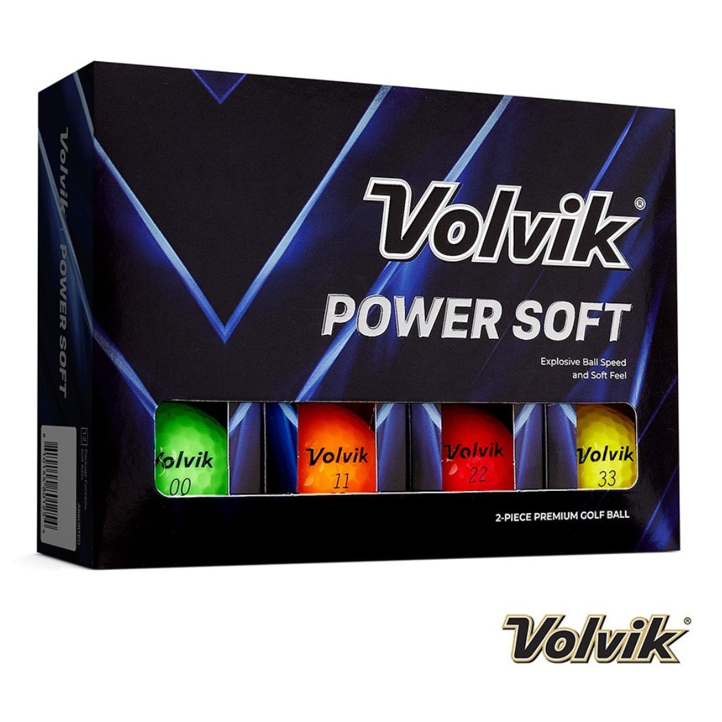 Volvik PowerSoft Golf Balls - 2 Piece Soft Distance Balls - Mixed
