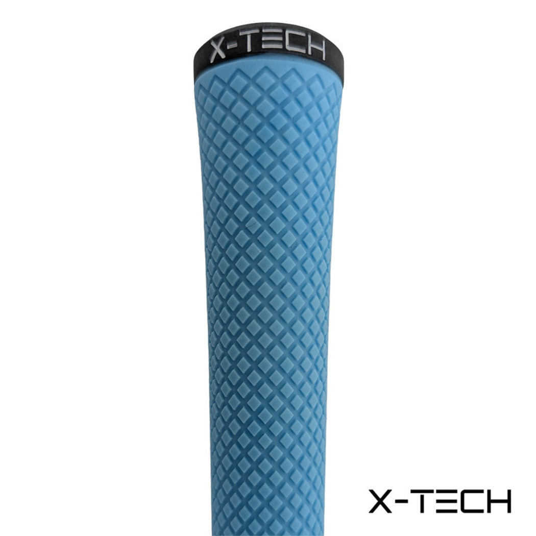 X-Tech Midsize Golf Grip - Light Blue - close-up of grip`s textured surface