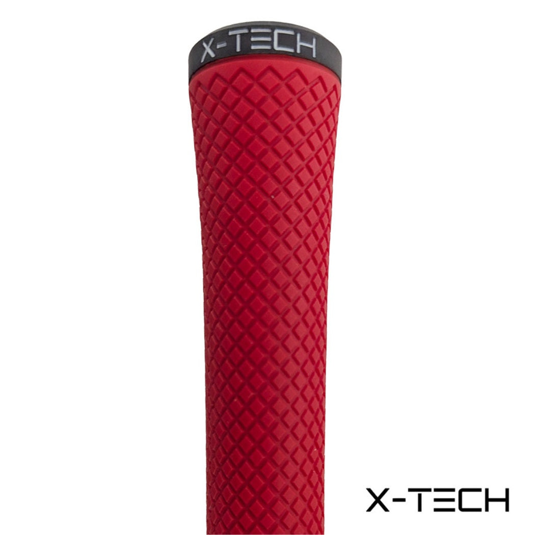 X-Tech Midsize Golf Grip - Red - close-up of grip`s textured surface