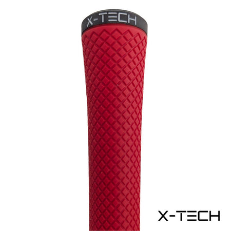 X-Tech Midsize Golf Grip - Red - close-up of grip`s textured surface
