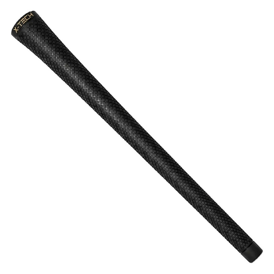 X-Tech Standard Golf Grip - Black/Gold - full-length view
