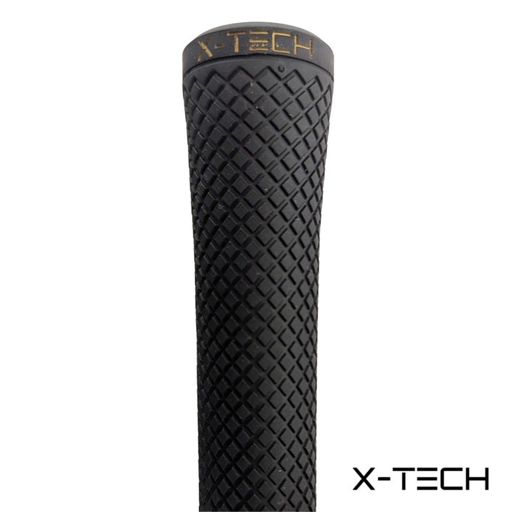X-Tech Standard Golf Grip - Black/Gold - close-up of grip`s textured surface