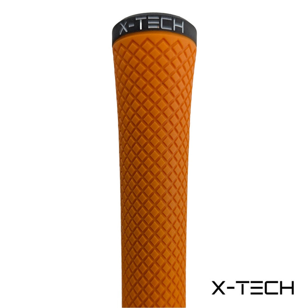 X-Tech Standard Golf Grip - Orange - close-up of grip`s textured surface