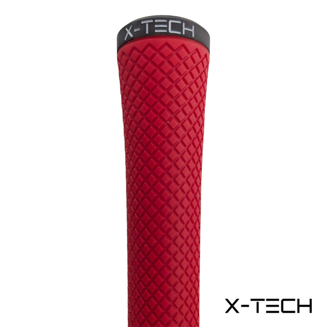 X-Tech Standard Golf Grip - Red - close-up of grip`s textured surface