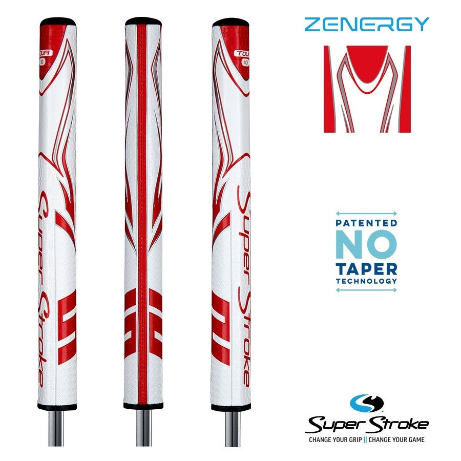 SuperStroke Golf Zenergy Putter Grip - Tour 1.0 White/Red