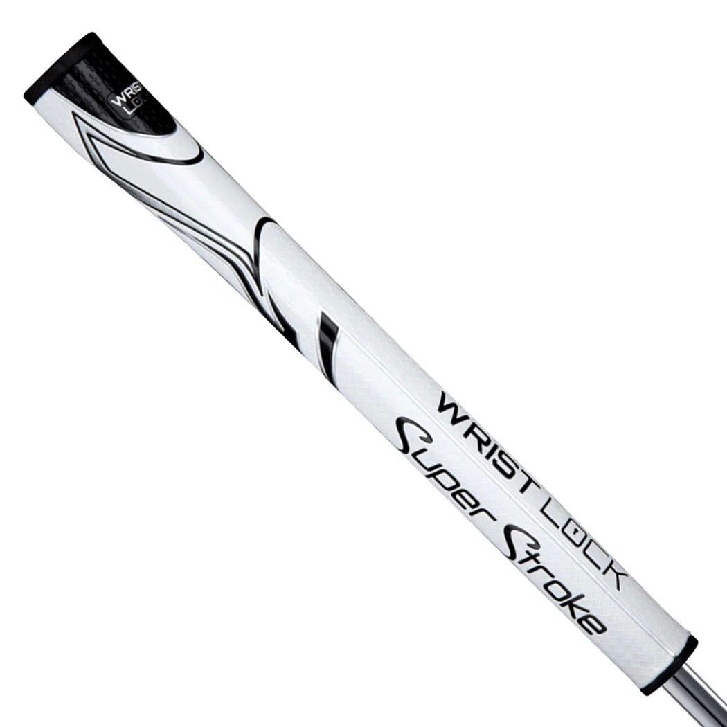  SuperStroke Zenergy WristLock putter grip in white/black, angled view